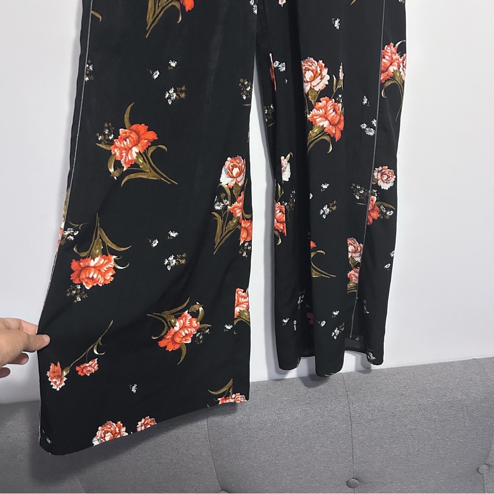 NWOT Moon River Sunset Canyon Black Floral Print Wide-Leg Pants XS $72 - Picture 7 of 10